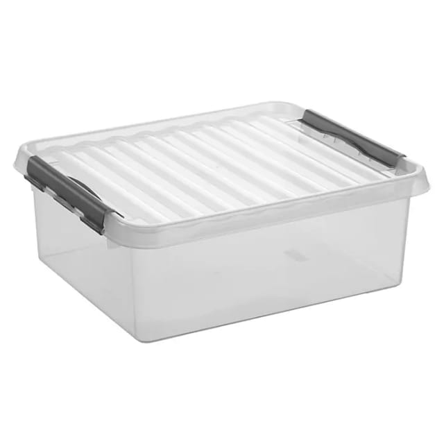 Sunware Kunststoff-Box Q-Line 25 l mit Deckel transparent Aufbewahrungsbox