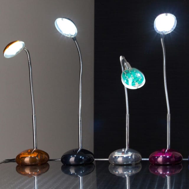 Brilliant - Lampe Timmi led Tischleuchte transparent/blau 1x 2W led integriert, (100lm, 6000K) Mit Druckschalter an der Basis