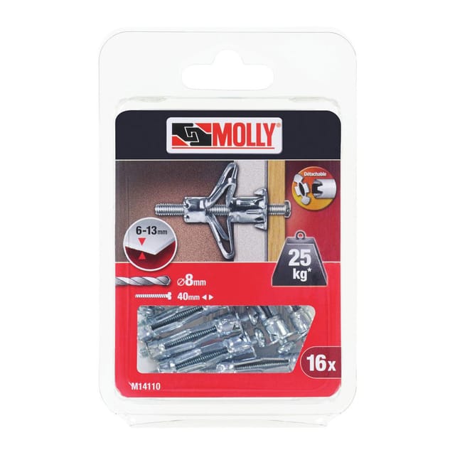 16 Metallspreizanker Ø 4 x 33 mm mit M4 Schrauben MOLLY - M14115-XJ