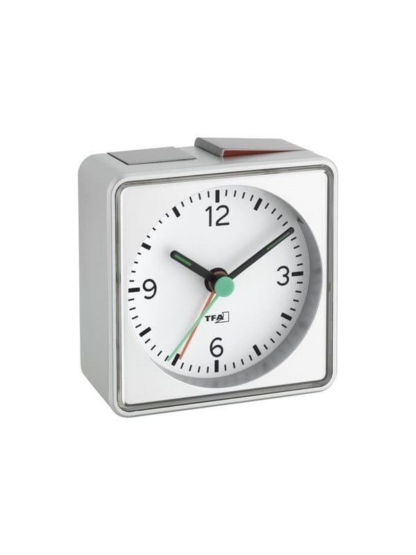Tfa Dostmann - 60.1013.54 Quarz Wecker Silber Alarmzeiten 1 Fluoreszierend Zeiger
