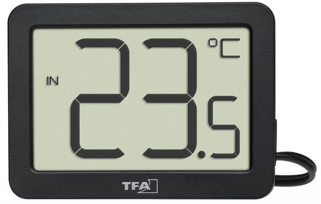 Digitales Thermometer, Schwarz Mit Kabelfühler