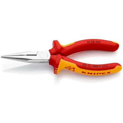 Flachrundzange 160 mm vde mit Schneide Elektrikerzangen - Knipex