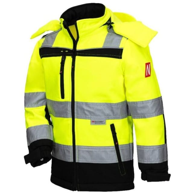 Warnschutz-Softshelljacke motion tex kids 7171KIDS neongelb/schwarz Nitras Gr.98/104