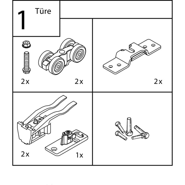Hawa - Garnitur Porta/Divido 100 h/hc für 1 Türe