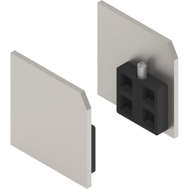 Helm - solido 100 Abdeckkappen-Set zu Wand-Montageprofil Edelstahl-Effekt