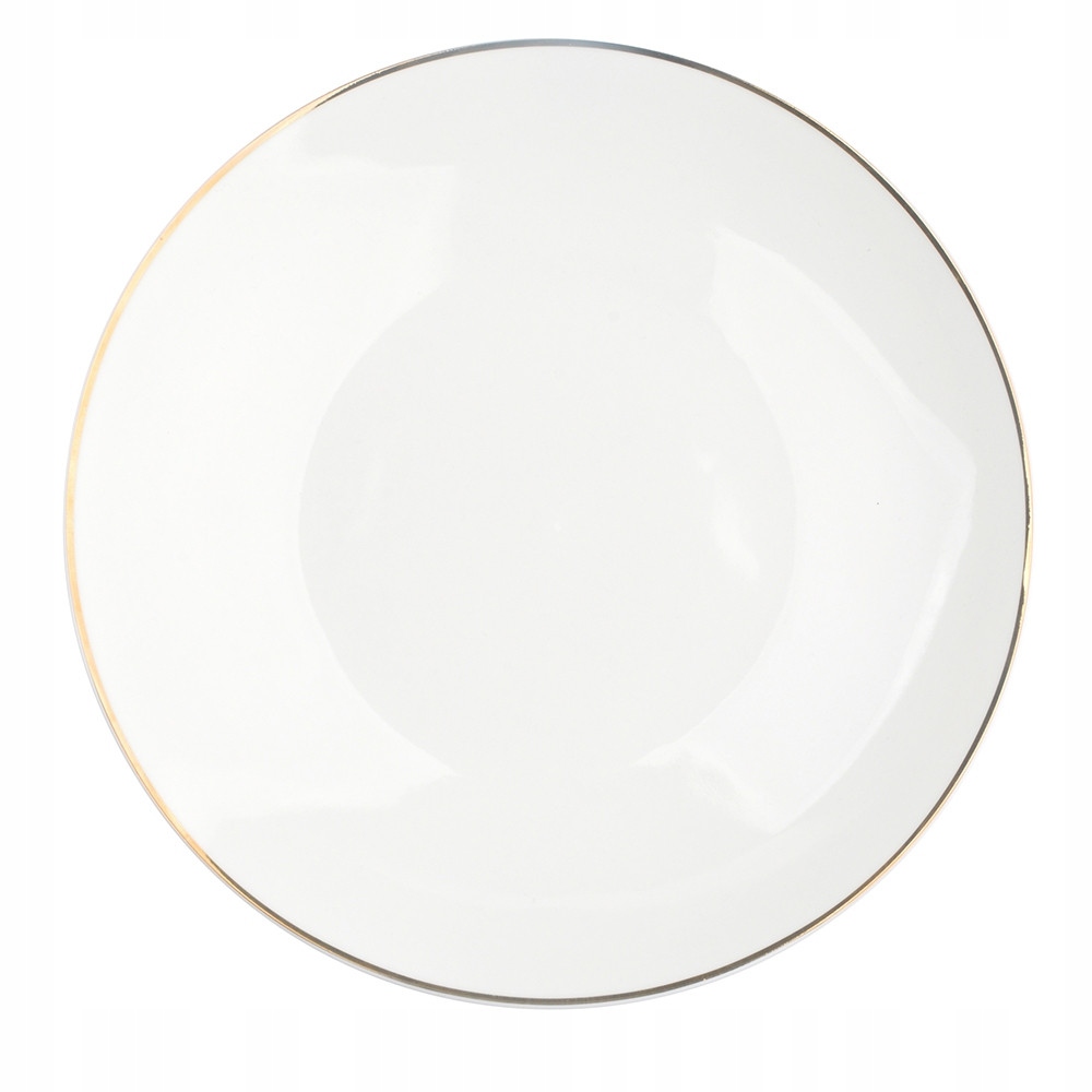 Keramik-speiseteller, Weiß, Goldrand, 26 Cm, 1 Stück, Bella