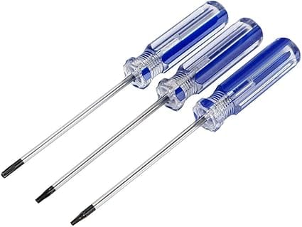 Torx-Schraubendreher-Set T8, T9, T10 mit magnetischer Sicherheitsöse – rutschfester Griff, Chrom-Vanadium-Stahl, 130 mm