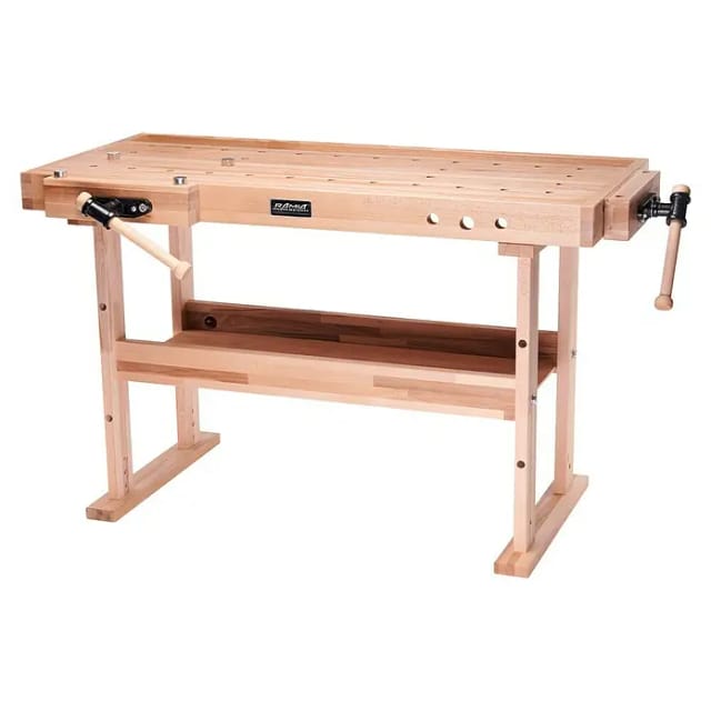 Ramia - Werkbank aus Holz (Platte aus massiver Buche), lackiert oder geölt, Länge 150 cm - Diamond 1500