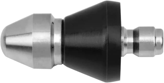 Rohrreinigungsdüse mit Steckanschluss, Reflektor-/Raketendüse, für 1/4"-Schlauch, Edelstahl-Reinigungsdüse, Hochdruckdüse (6 Löcher)