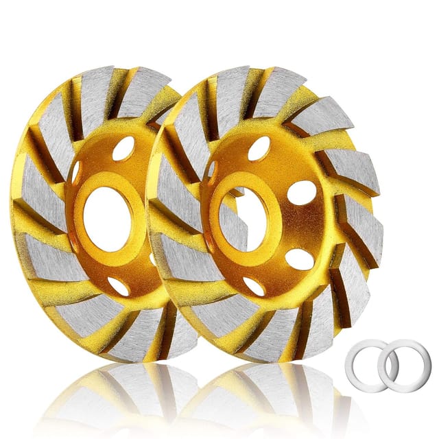 2-teilige 10,16 cm Diamant-Schleifscheiben, robust, Turbo, für Hoekschuurmachine, für Beton, Graniet, Marmor