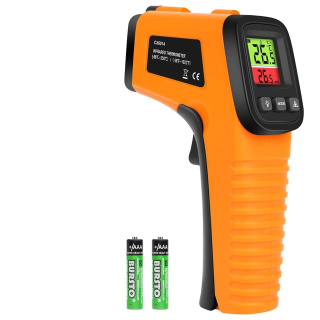 Infrarot-Thermometer, berührungsloses digitales Laser-Thermometer, -50 °C bis 550 °C (-58 °F bis 1022 °F), Laser-Temperaturmessgerät, einstellbarer