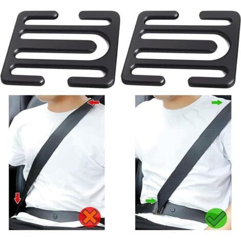 Auto-sicherheitsgurtclips, Sicherheitsgurtverriegelungen, Sicherheitsgurtverlängerungen, Rutschfest, Verstellbar (schwarz)