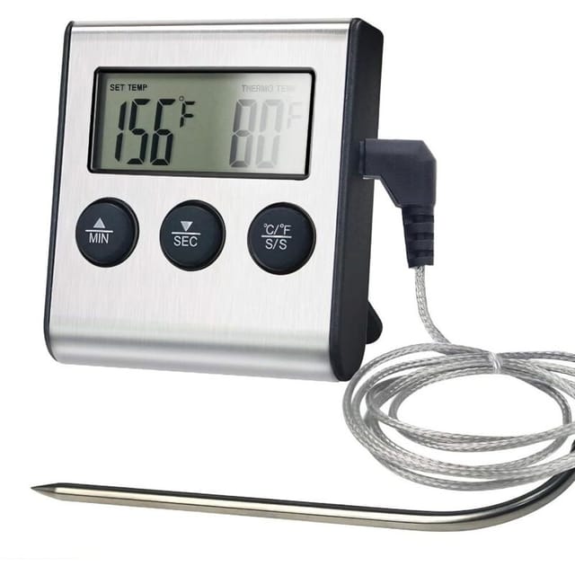 Fleischkochthermometer, 0 Bis 250 °c, Küchentemperaturfühler, Mit Lcd-bildschirm Für Backöfen, Bäckereien, Grills Und Grillgeräte (batterie Nicht Im Lieferumfang Enthalten)