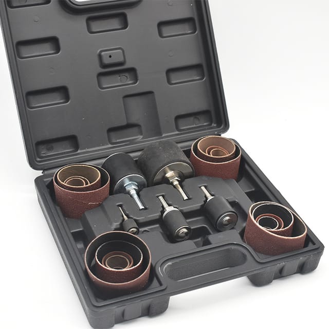 Packung mit 25 Schleiftrommeln, Schleifhülsen, Körnung 80 und 120, für Schleifmaschinen, Ø 12, 18, 23, 31 und 50 mm