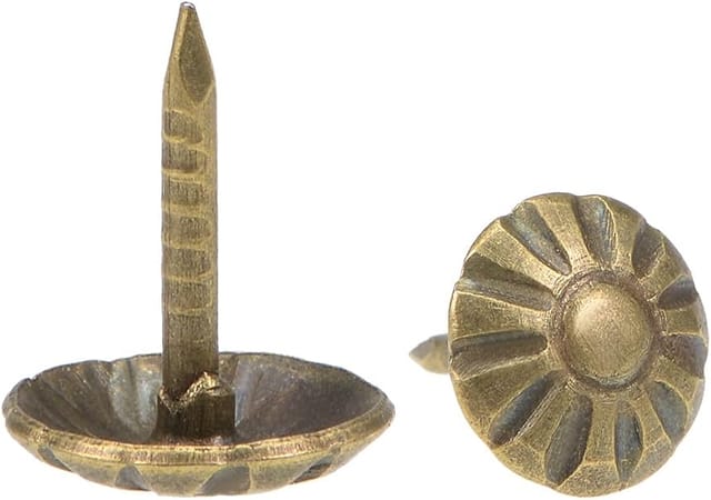 CCYKXA Polsternägel, Möbelnägel, Teppichverzierungen, 10 mm Rundkopfdurchmesser, Bronze-Finish, für Sofa und Bett, 100 Stück
