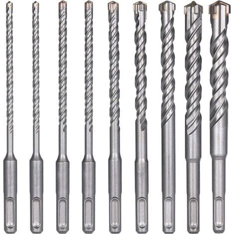 Minkurow Betonbohrer, 9-teilig (5 Mm X 16 X 160 Mm), Sds-plus-schlagbohrer Für Bohrhämmer, Kreuzbohrer Für Ziegel, Stein, Naturmaterialien Und Metall