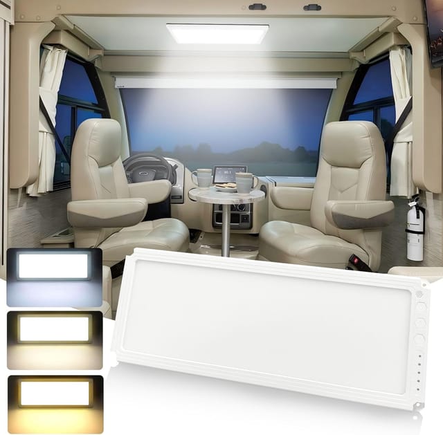 MERTTURM 12V LED-Autoinnenraumleuchte, 42x17cm Superhelle Deckenleuchte mit 156 LEDs, 1500LM, dimmbar mit Schalter, 3 Farbtemperaturen 2700-6500K für