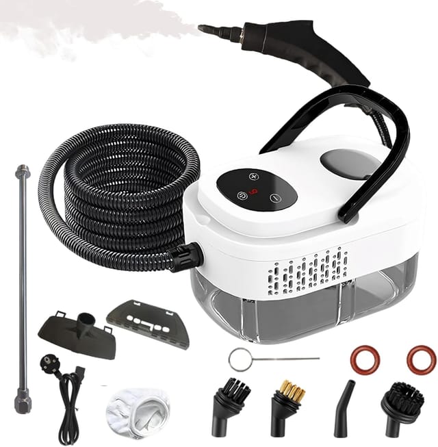 2500-W-Dampfreiniger, 3,0-Bar-Mehrzweck-Dampfreiniger mit 3 Bürstenköpfen, 1000-ml-Wassertank, Dampfreiniger für Küchenmöbel und Badezimmer