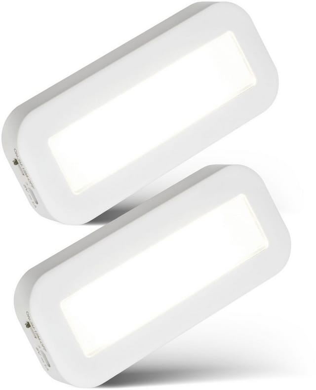 Briloner Unterbauleuchten 2er Set Kabellos 15x6,5cm Rechteckig 1,3W 100lm 4000K Neutralweiß Selbstklebend Weiß - LED Leiste Küche Keller Treppenhaus
