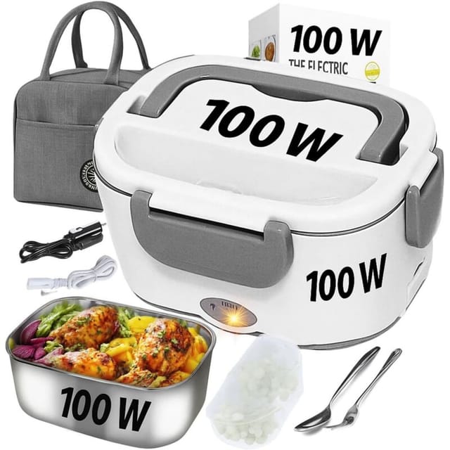 Elektrisch beheizbare Lunchbox 12V/24V/220V – 100W, wasserdicht, für Büro, Auto oder Baustelle