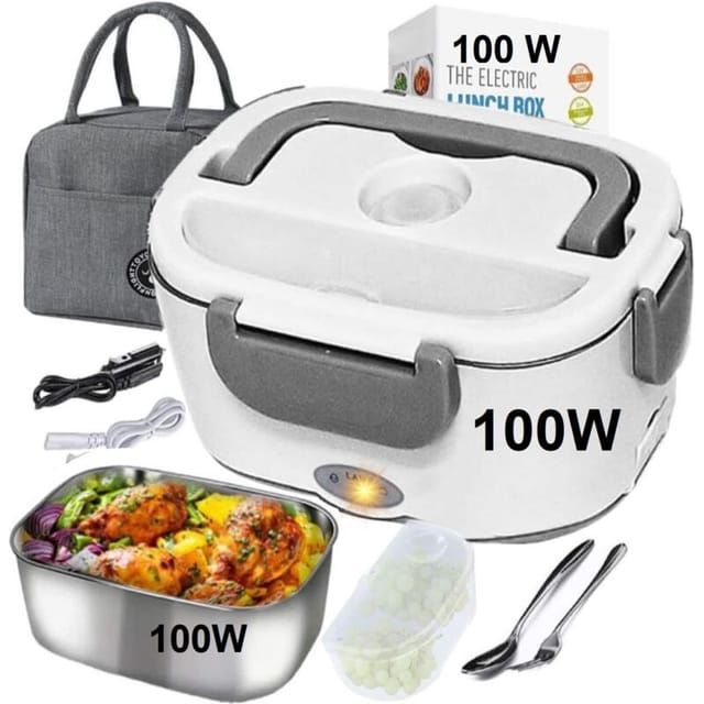 Elektrische, beheizbare Lunchbox (100 W) – 12 V/24 V/220 V, wasserdicht, ideal für Büro, Auto und Baustelle