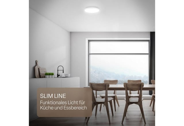B.K.Licht LED Panel Flach Ø24cm Rund 16W 1900lm 4000K Neutralweiß Spritzwasserschutz Weiß - Deckenlampe Badezimmer Küche Wohnzimmer
