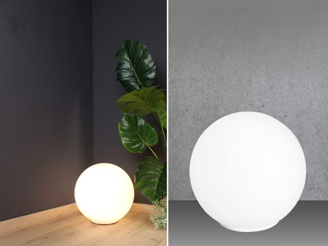 Led Tischleuchte Große Kugel - Glaskugel Weiß satiniert, ø 35cm