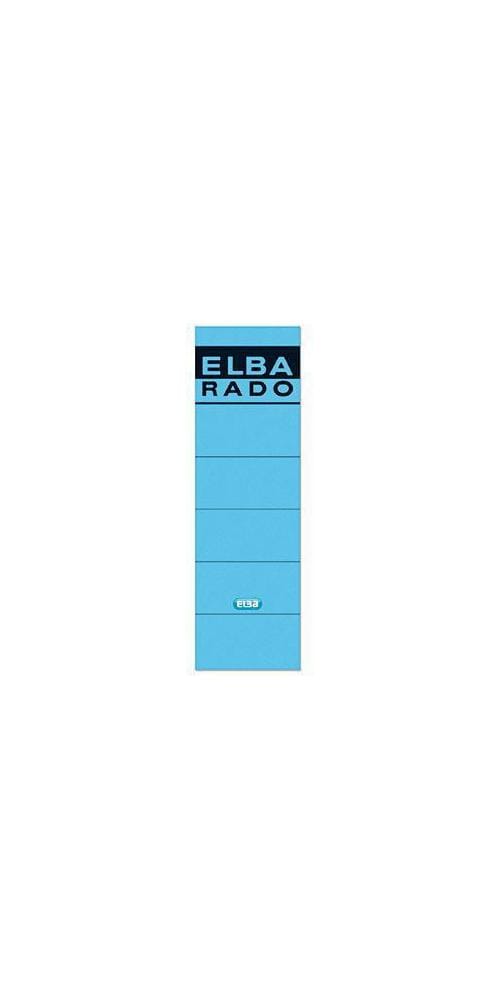Elba - Ordnerrückenetikett breit/kurz 59 x 190 mm (b x h) selbstklebend ohne Griffloch blau 10 Etik./Pack.