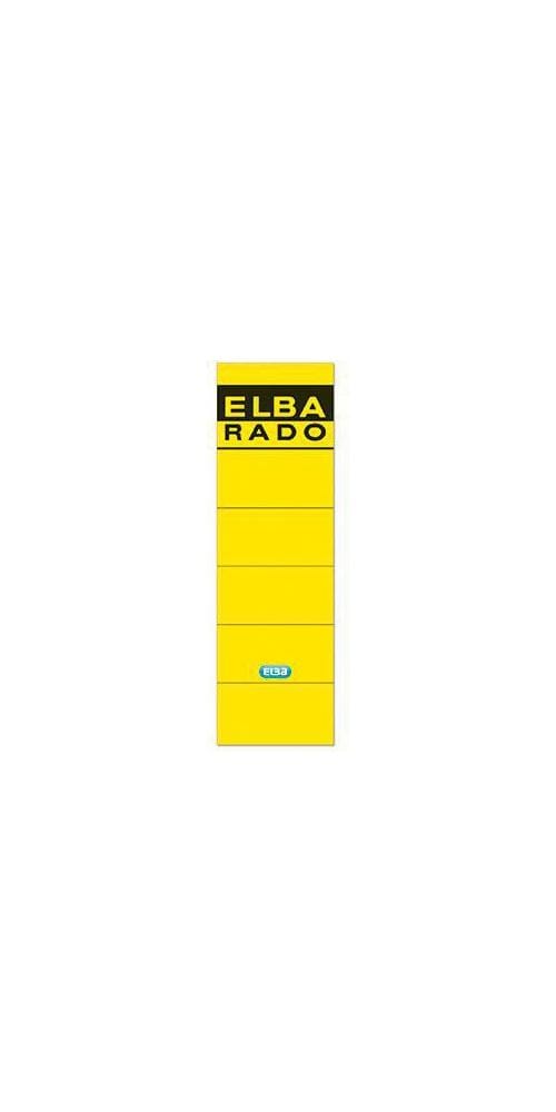 Elba - Ordnerrückenetikett breit/kurz 59 x 190 mm (b x h) selbstklebend ohne Griffloch gelb 10 Etik./Pack.