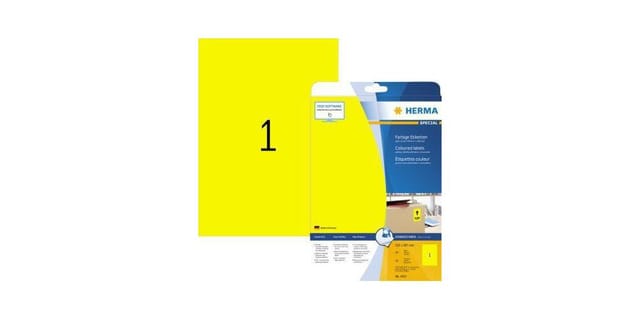 Universaletikett special 210 x 297 mm (b x h) wieder ablösbar Papier gelb 20 Etik./Pack.