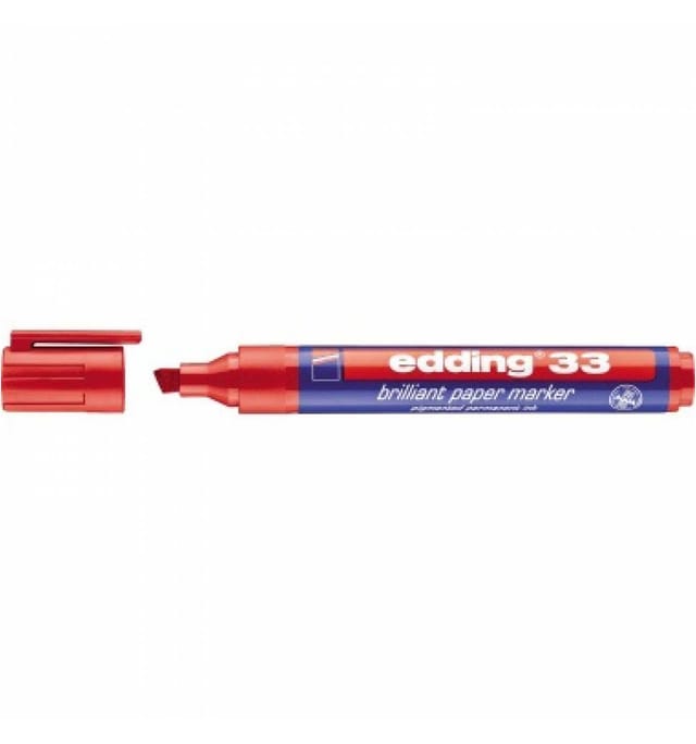 Edding - Pigmentmarker 33 brilliant paper marker 1-5mm rot Keilspitze nachfüllbar