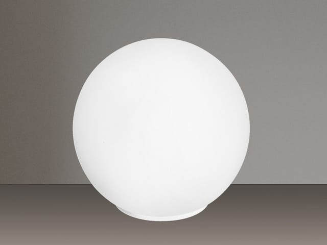 Led Tischleuchte Kleine Kugel - Glaskugel Weiß satiniert ø 20cm