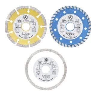 Bgs Technic - Diamant-Trennscheiben-Satz Bohrungs-Ø 20 mm ø 115 mm 3-tlg.