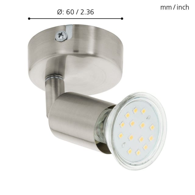 Eglo - 1er led Spot Buzz nickel-matt ø 6 cm GU10 Deckenlampen & Kronleuchter