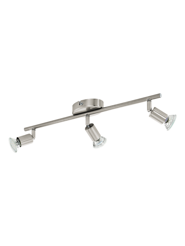 Eglo - 3er led Spot Buzz nickel-matt 48,5 x 6,5 cm GU10 Deckenlampen & Kronleuchter