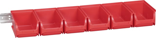Sichtboxen-Set mit Metallschiene rot Aufbewahrung - Allit
