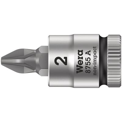 8755 a 05003354001 Kreuzschlitz Pozidriv Steckschlüssel-Bit-Einsatz pz 2 1/4' (6.3 mm) - Wera