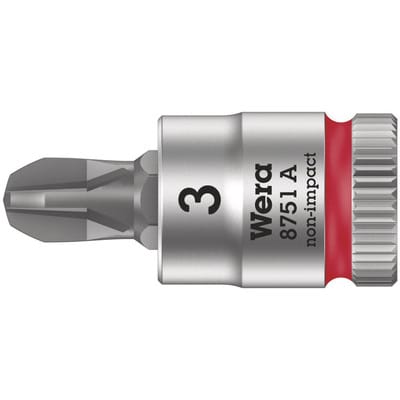 8751 a 05003352001 Kreuzschlitz Phillips Steckschlüssel-Bit-Einsatz ph 3 1/4' (6.3 mm) - Wera