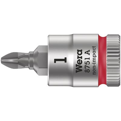Wera 8751 A 05003350001 Kreuzschlitz Phillips Steckschlüssel-Bit-Einsatz PH 1 1/4" (6.3 mm)