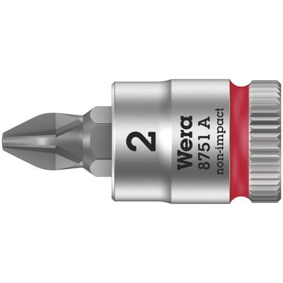 8751 a 05003351001 Kreuzschlitz Phillips Steckschlüssel-Bit-Einsatz ph 2 1/4' (6.3 mm) - Wera