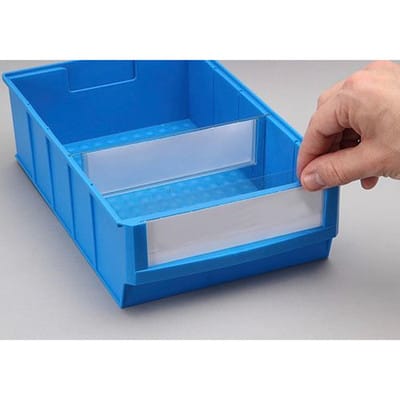 Allit - 456597 Beschriftungsetiketten für Lagersichtboxen ProfiPlus ShelfBox Label b Weiß, Transpar