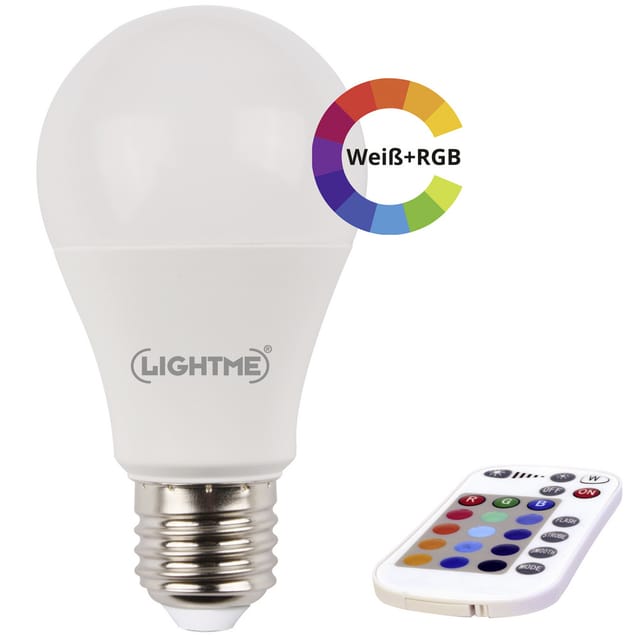 Lightme - LM85193 led eek f (a - g) E27 Glühlampenform 6 w = 48 w rgbw (ø x l) 60 mm x 114 mm colorcha