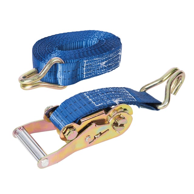 Silverline - Spanngurt mit Ratschengriff und J-Haken 6 m x 38 mm, Leistung: 750 kg, Zurrkraft: 1500 kg