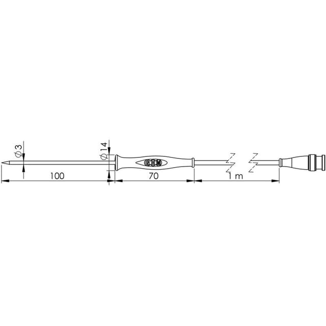 Greisinger - gf 1T Einstechfühler -70 bis 250 °c Fühler-Typ Pt1000