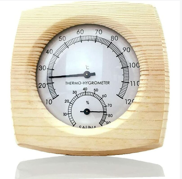 Linghhang - Saunazubehör Indoor Outdoor Sauna Saunabedarf Induktionszeiger Haushaltshygrometer Hygrometer Hygrometer Saunathermometer