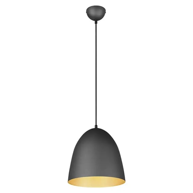 Trio Lighting - Vintage Pendelleuchte tilda einflammig Metall Schwarz innen Gold, ø 25cm