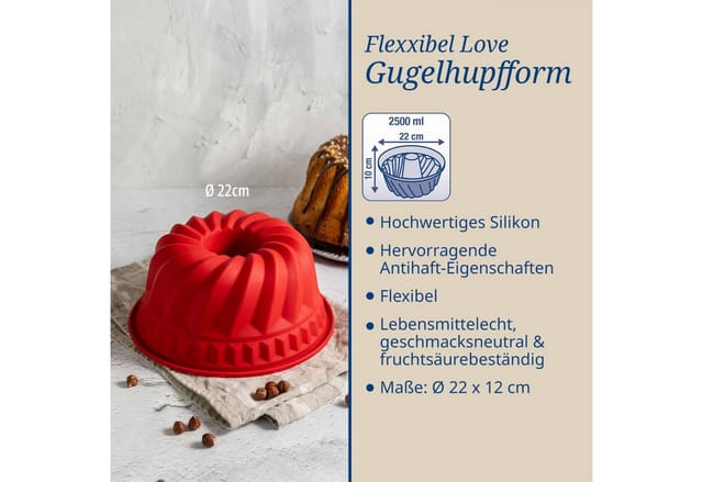 Silikon-Gugelhupfform 'Flexxible Love'