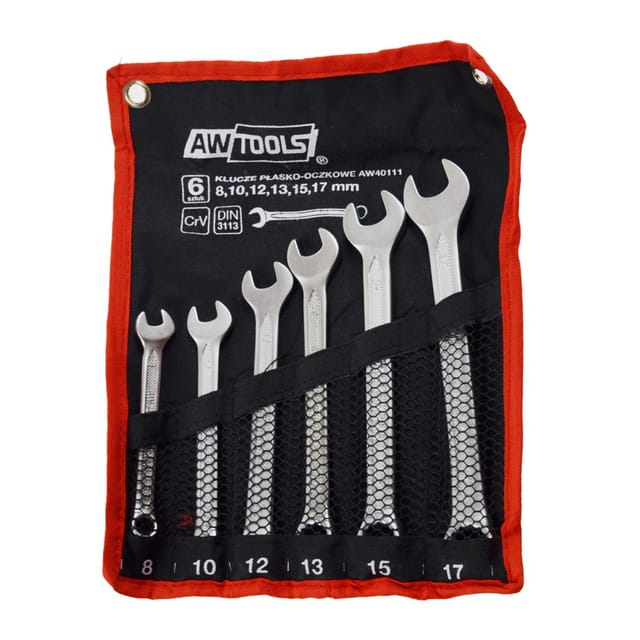 Awtools klucze płasko-oczkowe komplet 6elem. 8/10/12/13/15/17mm