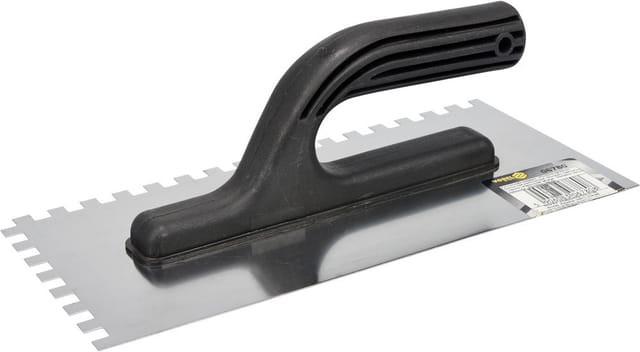 Toya - Edelstahl-Gipserkelle 270 x 125 mm, Zahnung 8 x 8 mm 06780 vorel