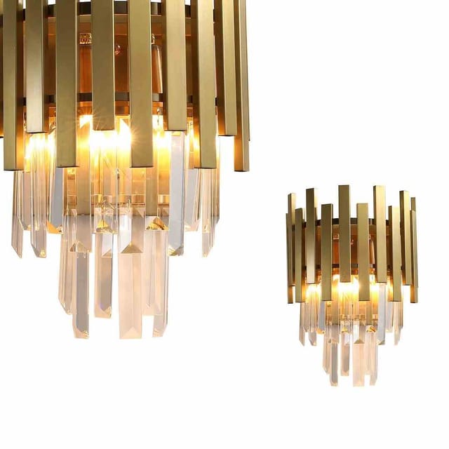 Neuwertig] Milagro Kristall Wandleuchte Aspen Gold Wandlampe Licht Lampe Leuchte E14 B-Ware